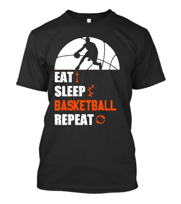Eat Sleep Basketball Repeat Player Silhouette Ball T-Shirt