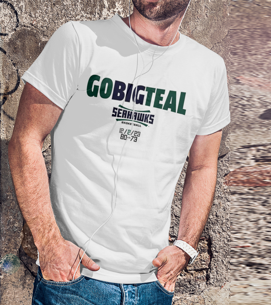 GOBIGTEAL Seattle Seahawks Basketball 12/8/23 Score 80-73 T-Shirt