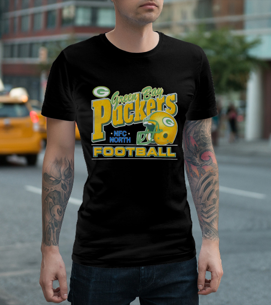 Green Bay Packers Football NFC North Helmet T-Shirt