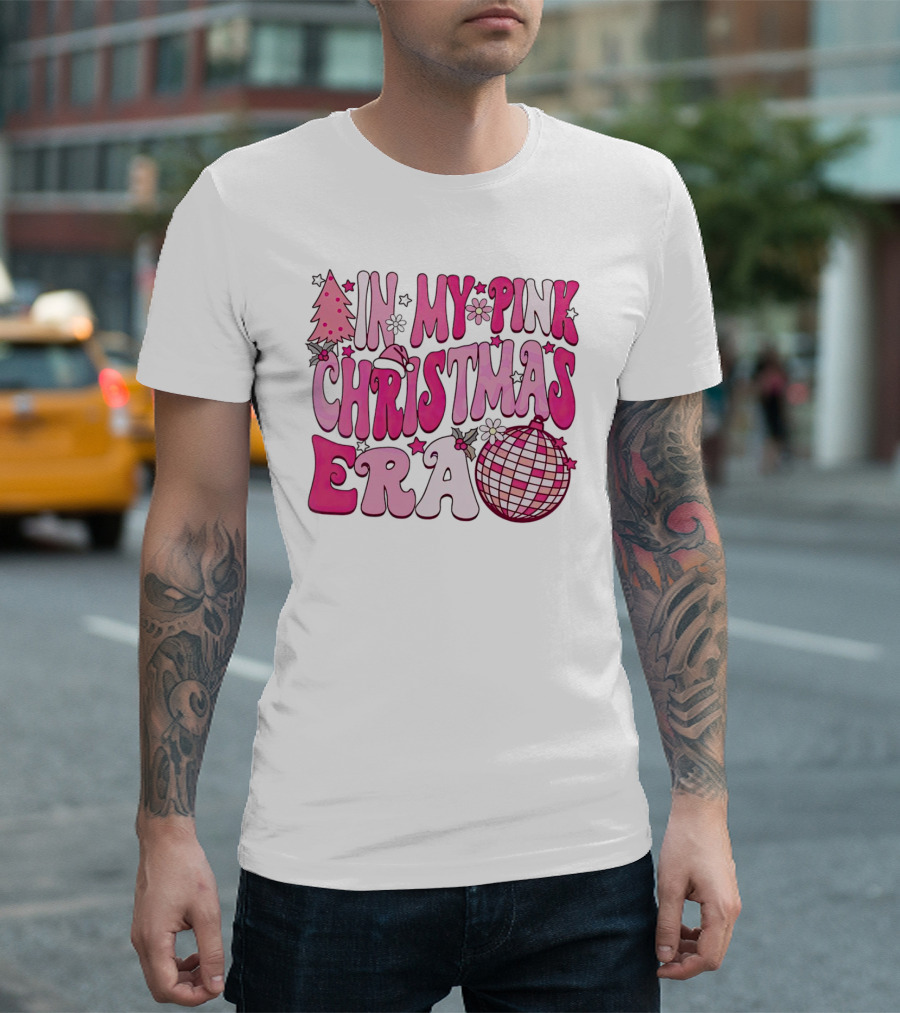 In My Pink Christmas Era Disco Ball T-Shirt