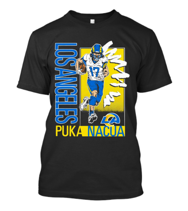 Los Angeles Puka Nacua Rams 17 Player Caricature T-Shirt