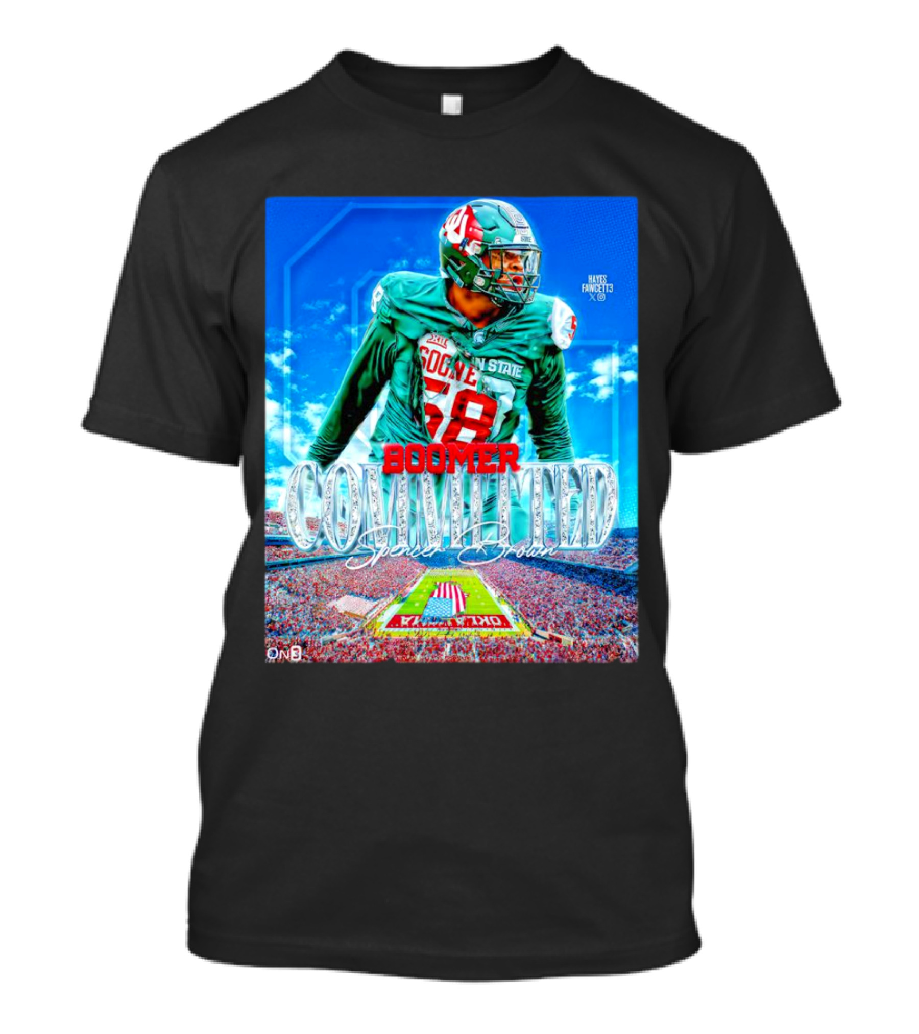 Spencer Brown Boomer Committed Oklahoma Sooners Football Stadium T-Shirt