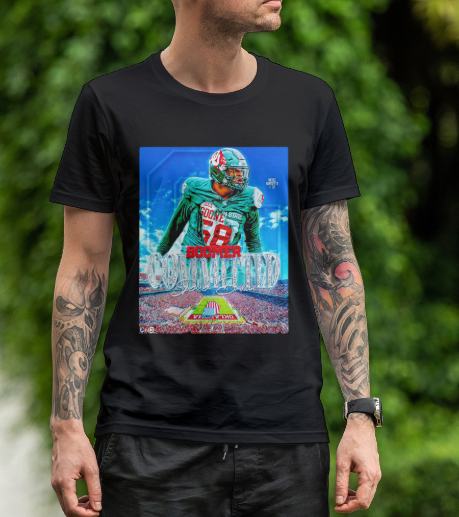 Spencer Brown Boomer Committed Oklahoma Sooners Football Stadium T-Shirt