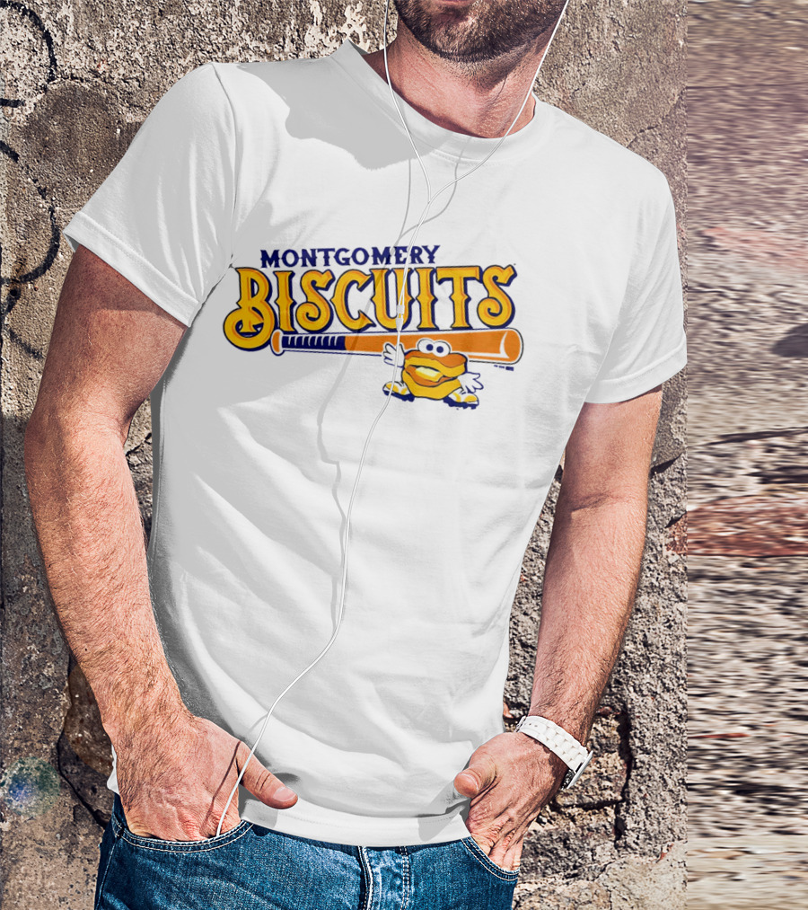 Montgomery Biscuits Biscuits Baseball Bat Biscuits Mascot T-Shirt