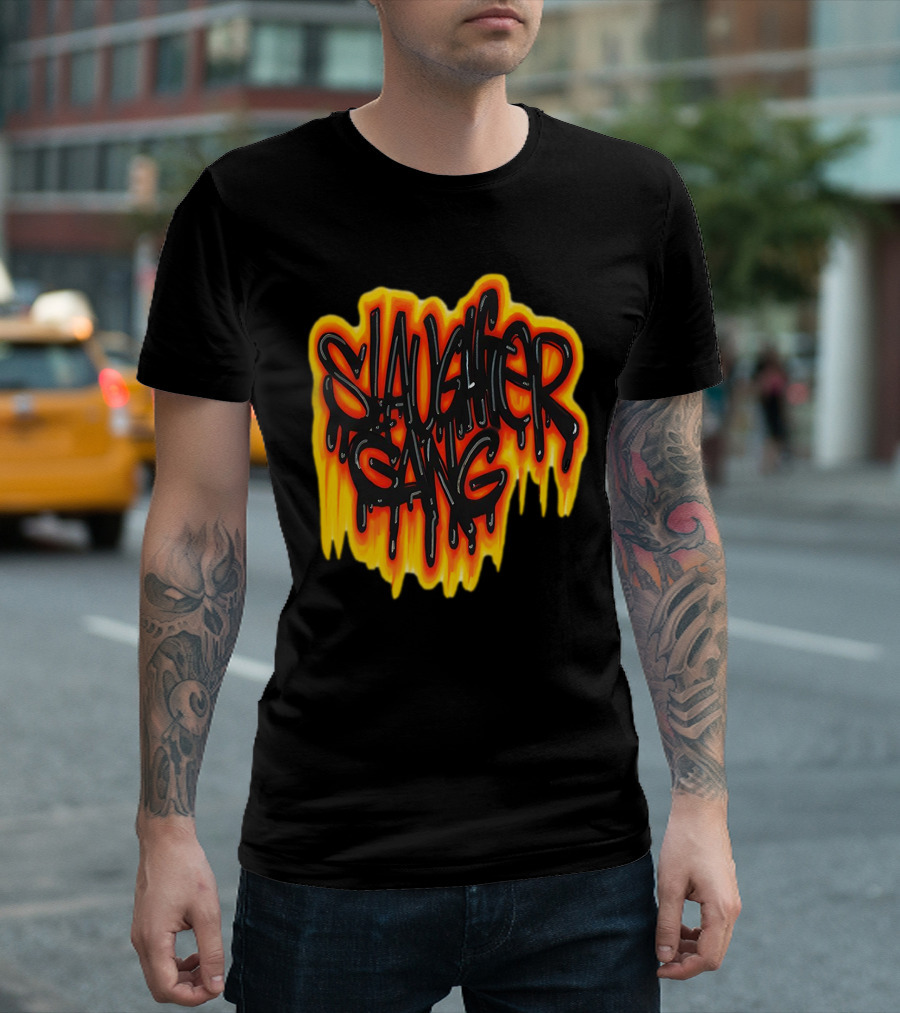 Slaughter Gang Drip Graffiti Flames T-Shirt