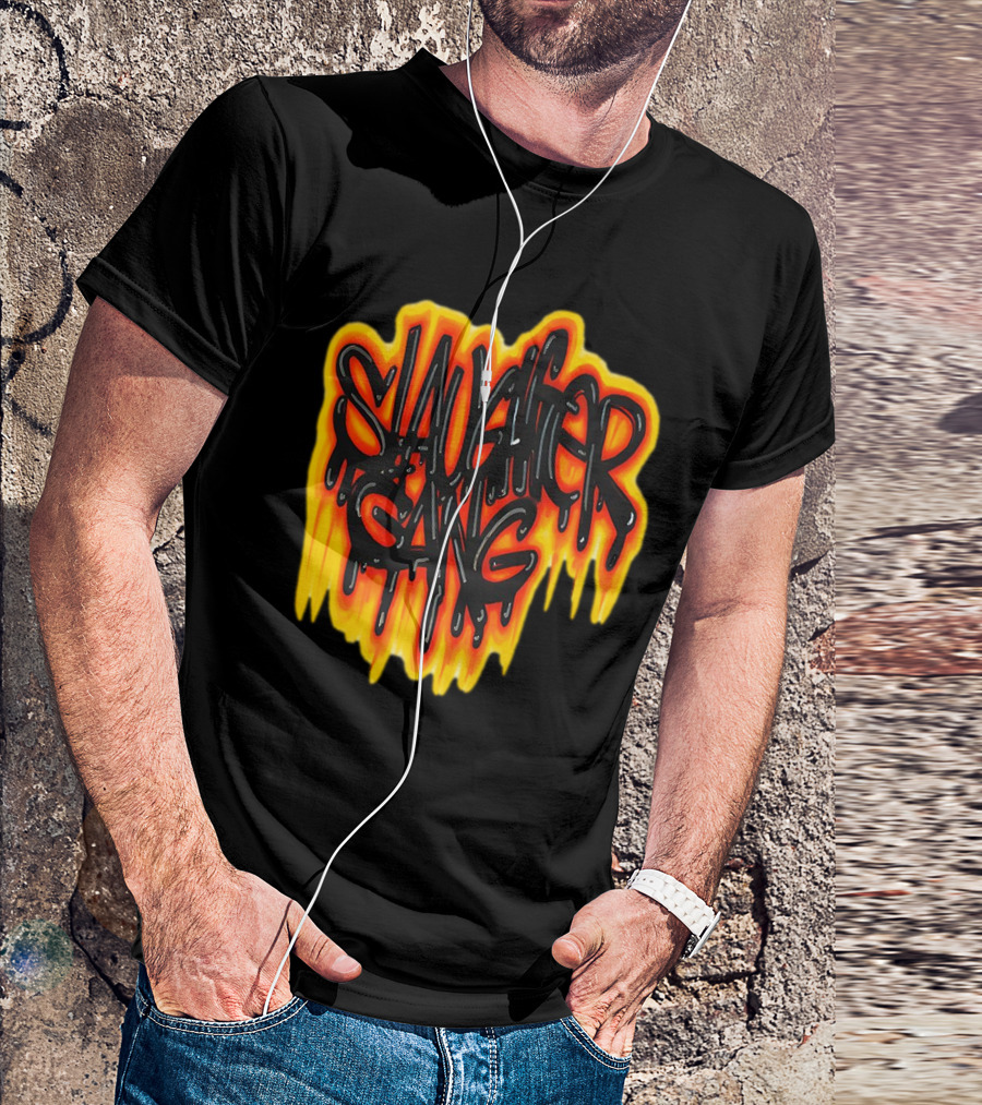 Slaughter Gang Drip Graffiti Flames T-Shirt