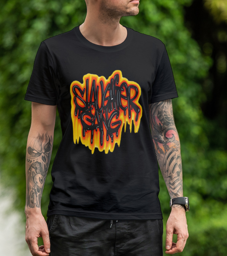 Slaughter Gang Drip Graffiti Flames T-Shirt