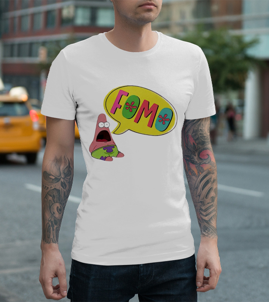FOMO Surprised Patrick Face Meme Bubble T-Shirt
