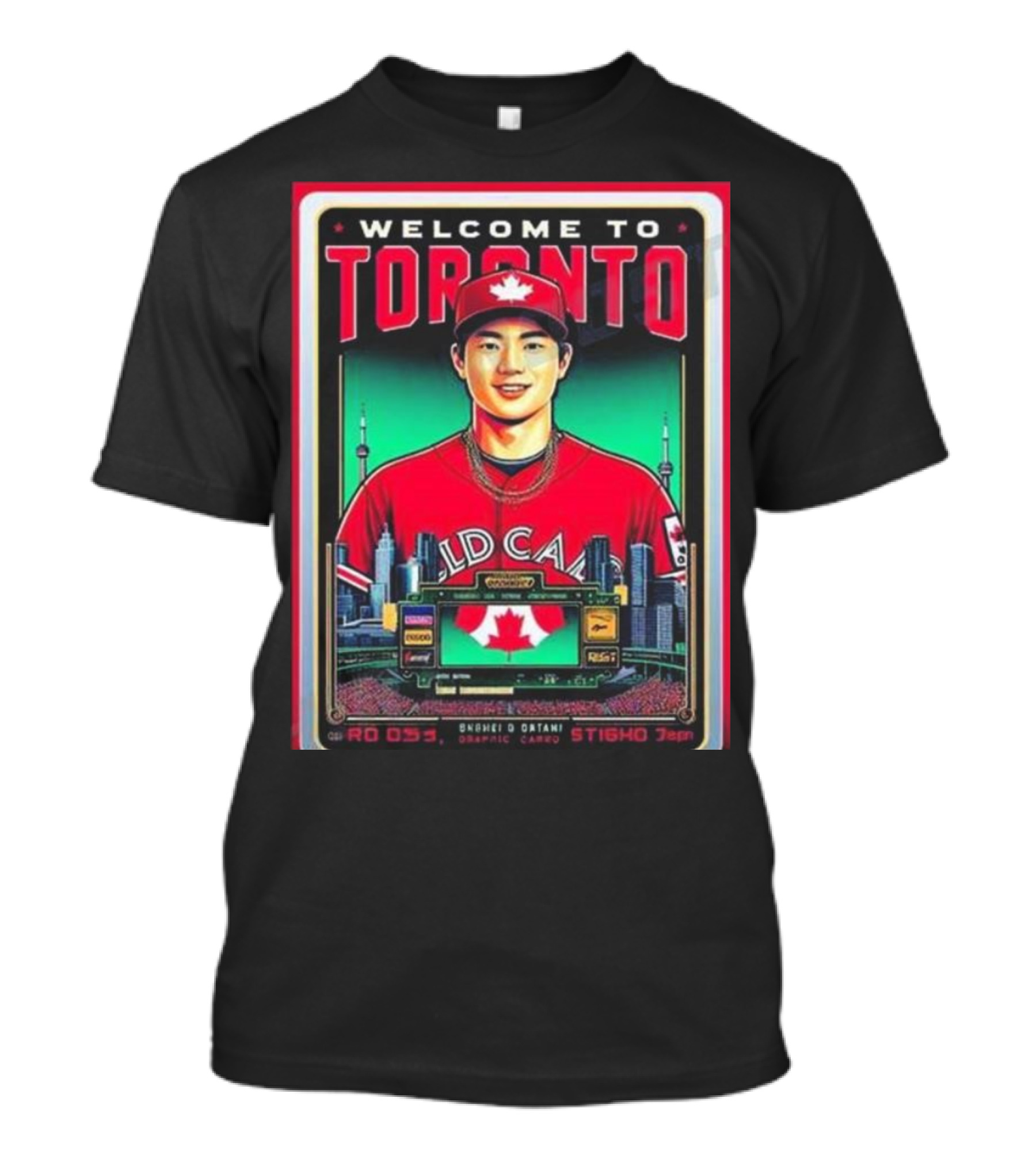 Welcome To Toronto Shohei Ohtani Old Canada Stadium Skyline Cityscape Graphic Card RO 053 STIGHO 7gen T-Shirt