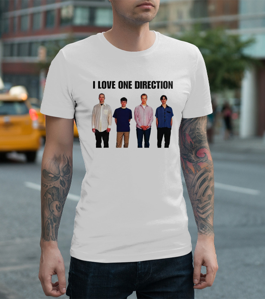 I Love One Direction Plaatse Nemen Baard Menswear T-Shirt