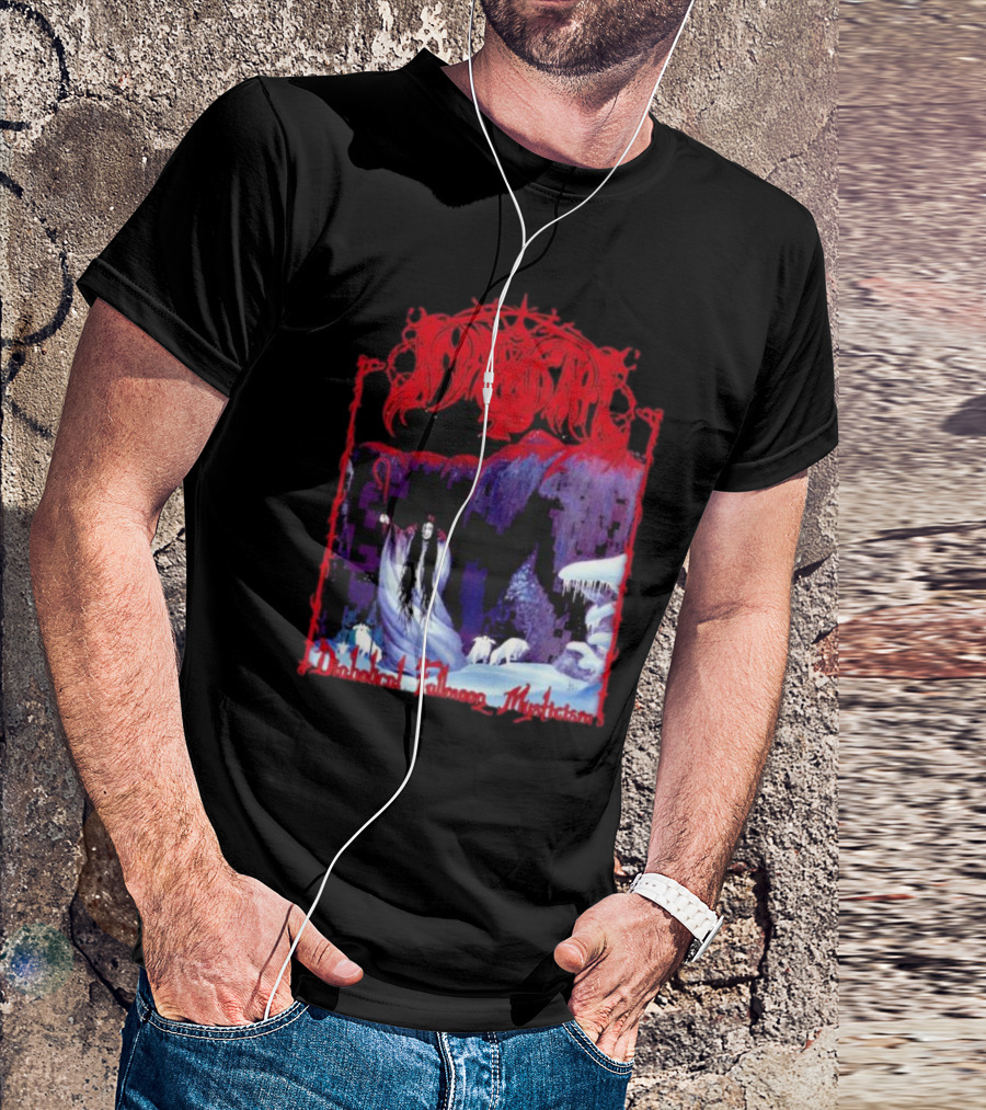 Immortal Diabolical Fullmoon Mysticism Red Logo Snowy Landscape Wraith And Wolves T-Shirt