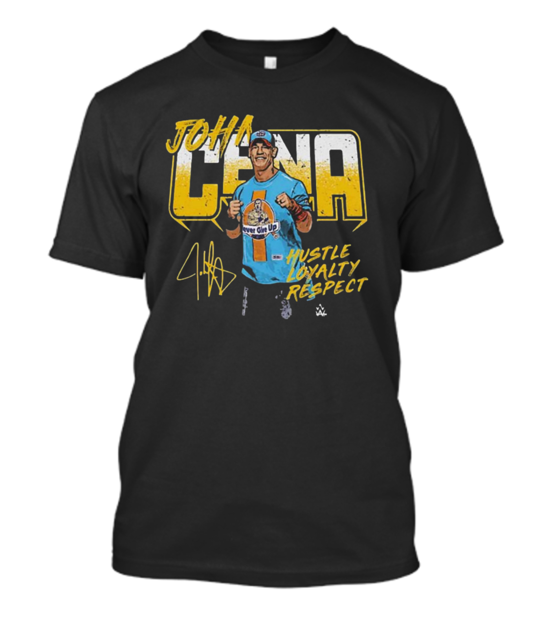 John Cena Hustle Loyalty Respect Never Give Up Signature WWE T-Shirt