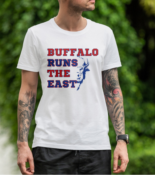 Buffalo Runs The East Bold Text With Buffalo T-Shirt