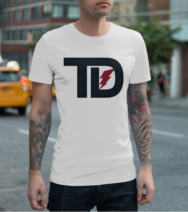 TD Logo With Red Lightning Bolt Tank Dell Houston Texans Football T-Shirt
