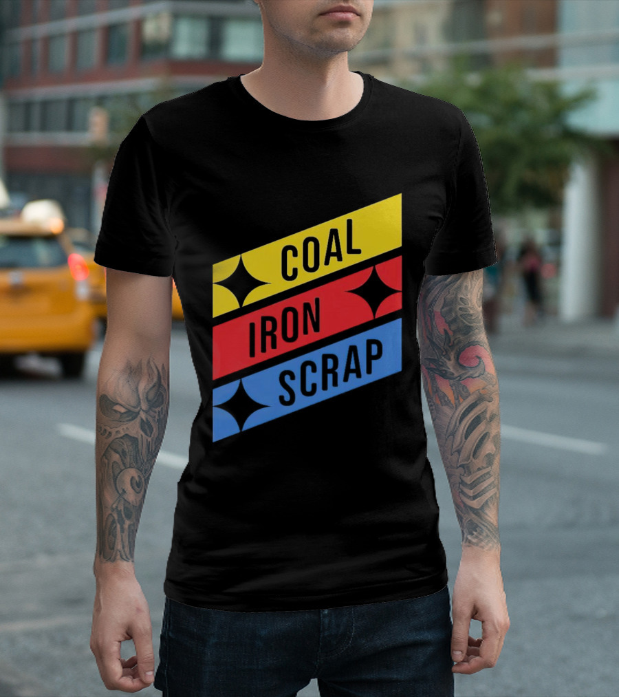 Coal Iron Scrap Pittsburgh Steelers Logo Elements T-Shirt