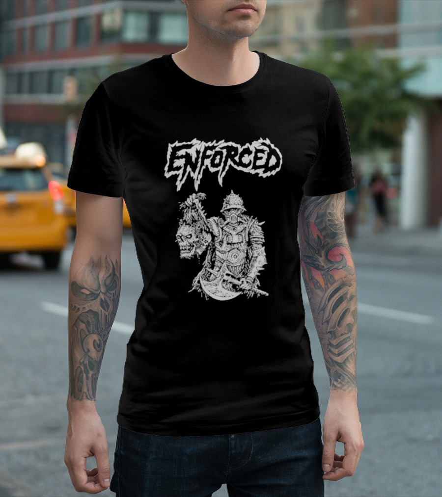 Enforced Warrior Holding Severed Head with Axe T-Shirt