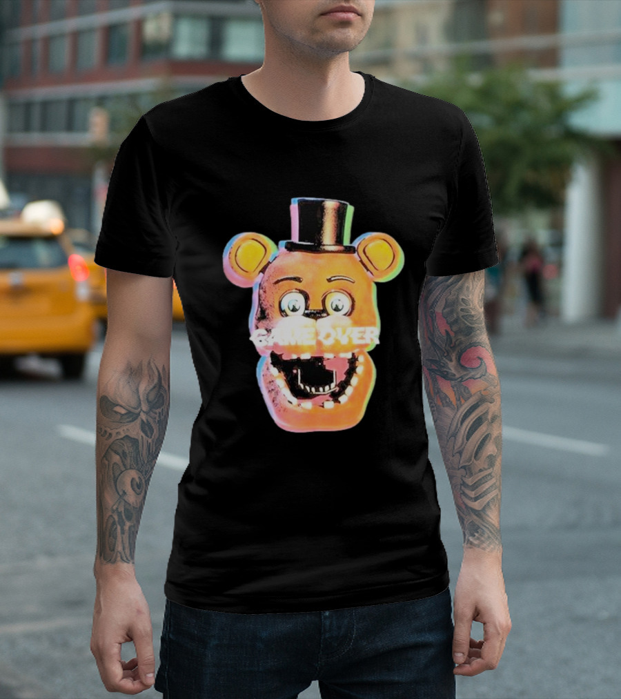 Five Nights At Freddy’s Game Over Text Freddy Head With Hat T-Shirt