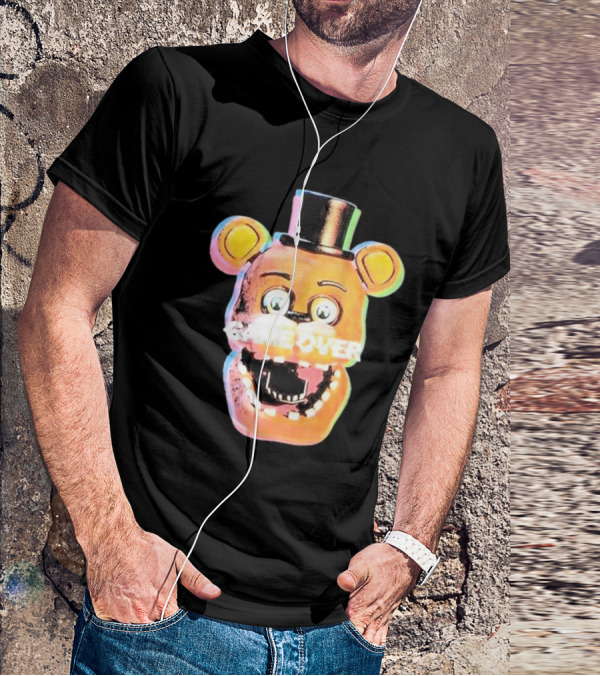 Five Nights At Freddy’s Game Over Text Freddy Head With Hat T-Shirt