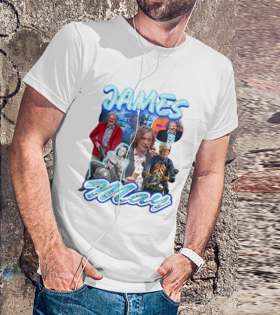 James May Vintage Ice Cream Motorbike Collage T-Shirt