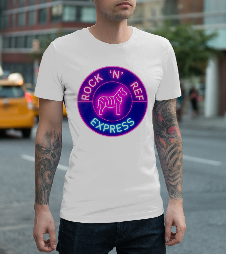 Rock 'N' Ref Express Jesse Beeler Tag Neon Zebra T-Shirt