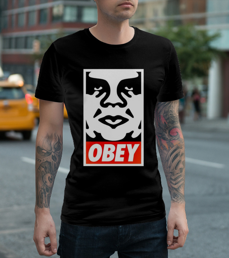 Obey Andre The Giant Face Sticker Iconic T-Shirt