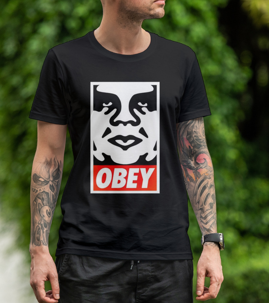Obey Andre The Giant Face Sticker Iconic T-Shirt