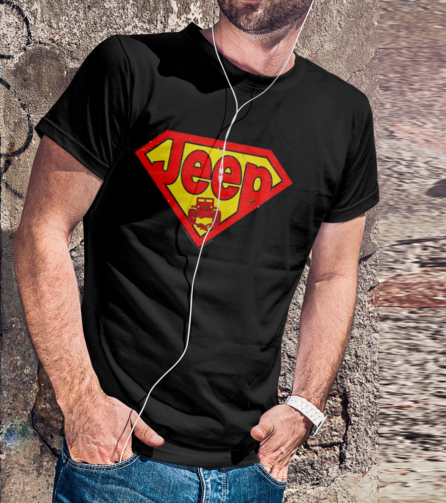 Jeep Super Red Yellow Emblem Superman Style 4x4 Off-Road T-Shirt