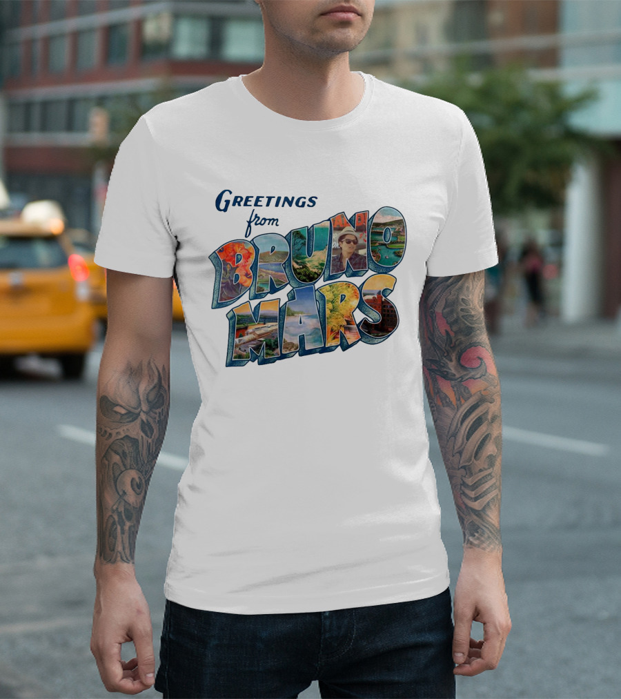 Greetings from Bruno Mars Island Escape Postcard T-Shirt