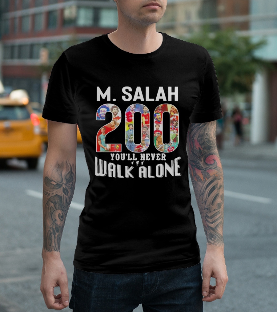 M Salah 200 You'll Never Walk Alone Football T-Shirt