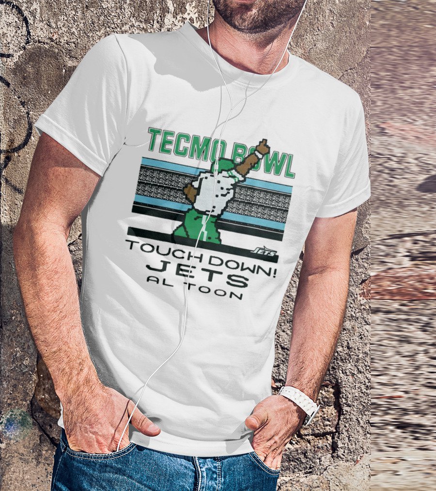 Tecmo Bowl Touch Down New York Jets Al Toon Retro Gaming Iconic Scene T-Shirt