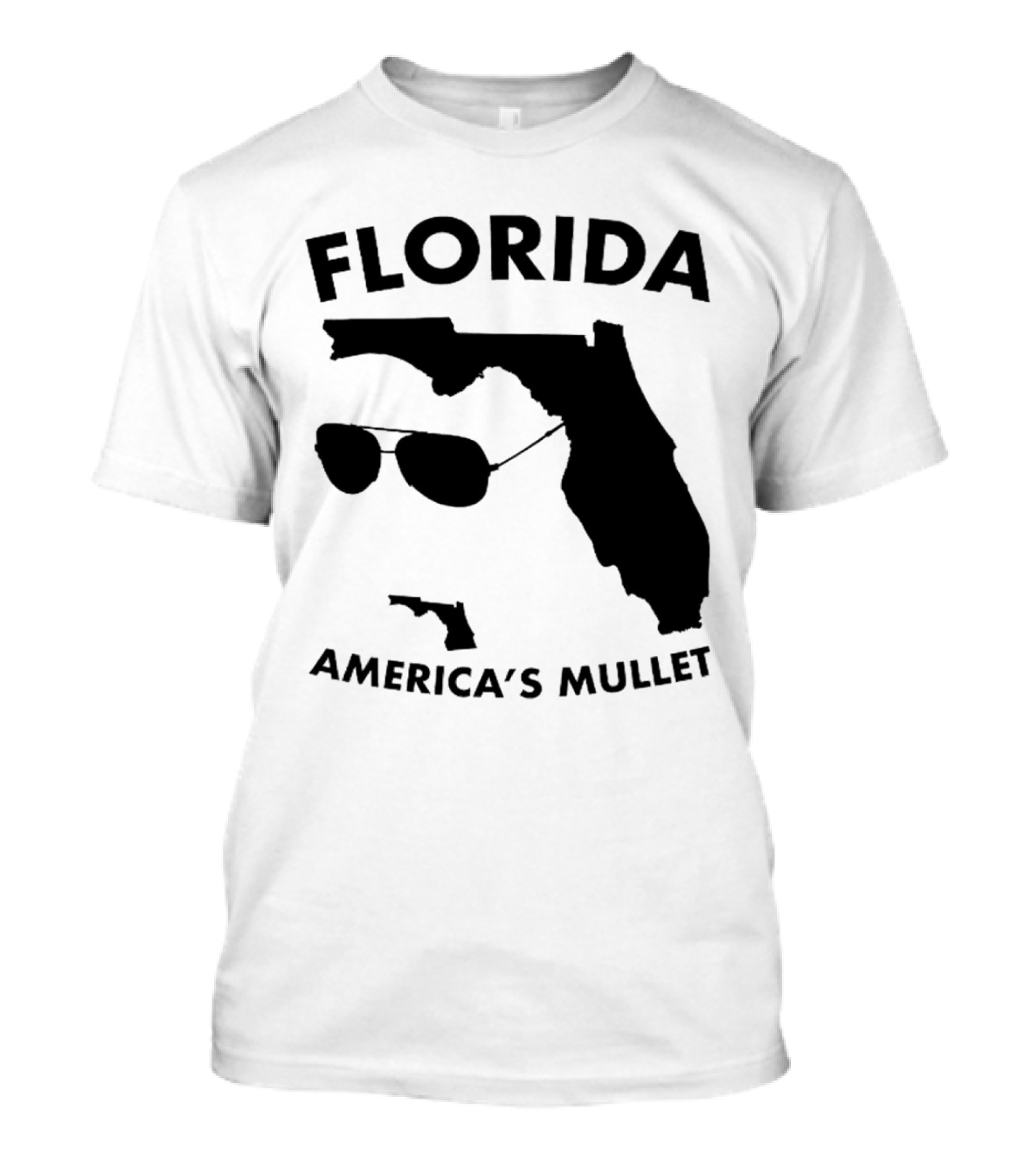 Florida America's Mullet Sunglasses State Outline T-Shirt