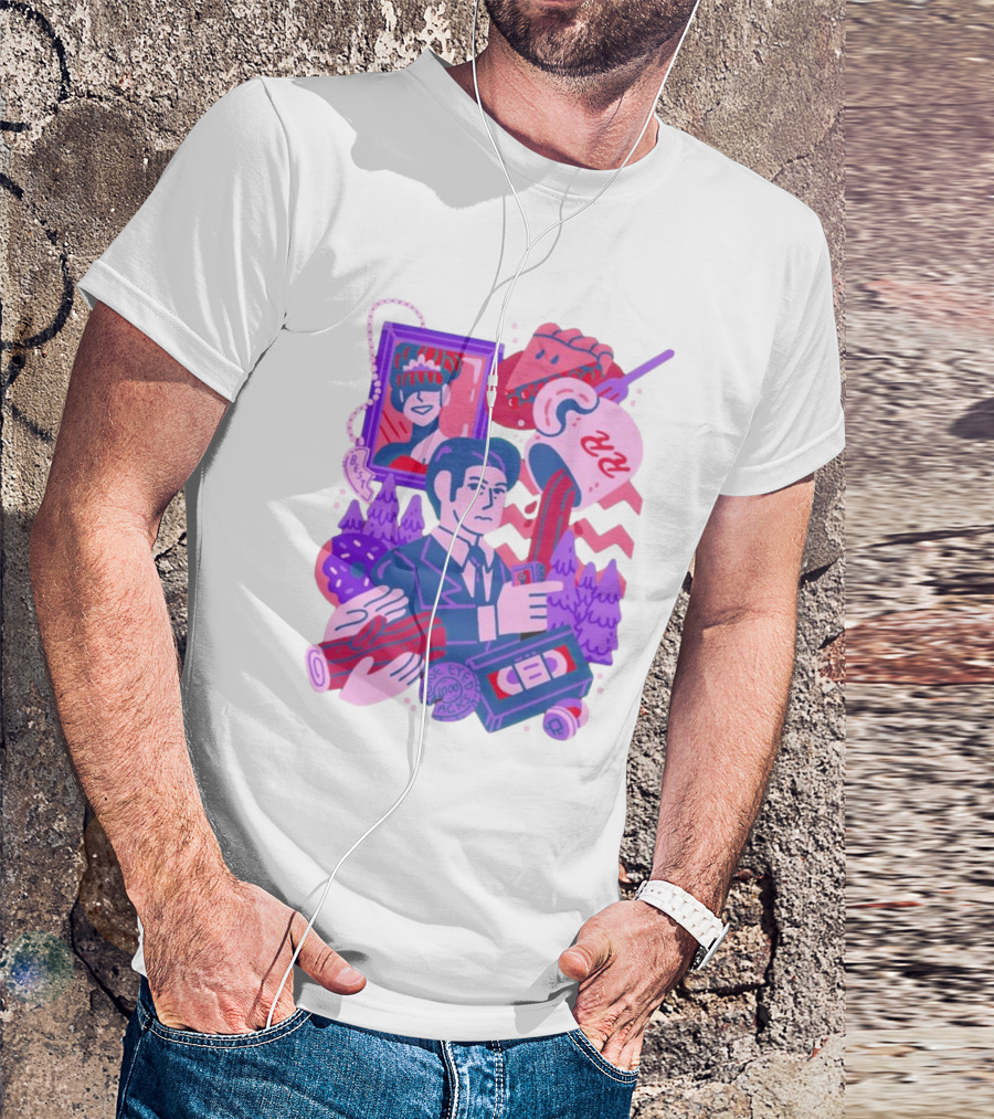 Meanwhile Twin Peaks Mystery Icons And Coffee Pie Logs T-Shirt