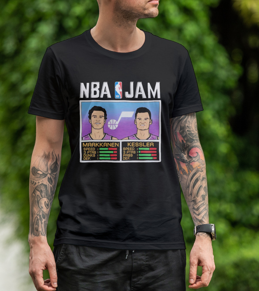 NBA Jam Jazz Markkanen Kessler Player Stats T-Shirt