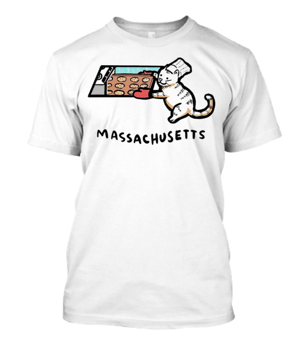 Massachusetts Baking Cat Meowsachusetts Cookies T-Shirt