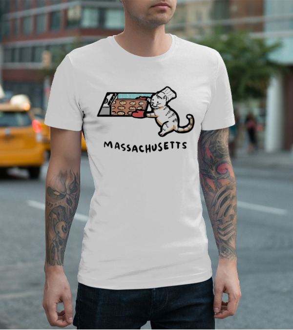 Massachusetts Baking Cat Meowsachusetts Cookies T-Shirt