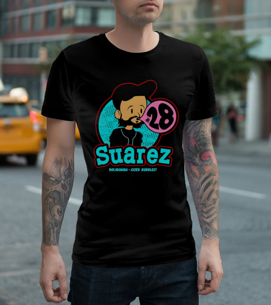 Suarez #28 Bolibomba Sized Bubbles Cartoon Cincinnati Reds Bubblegum T-Shirt