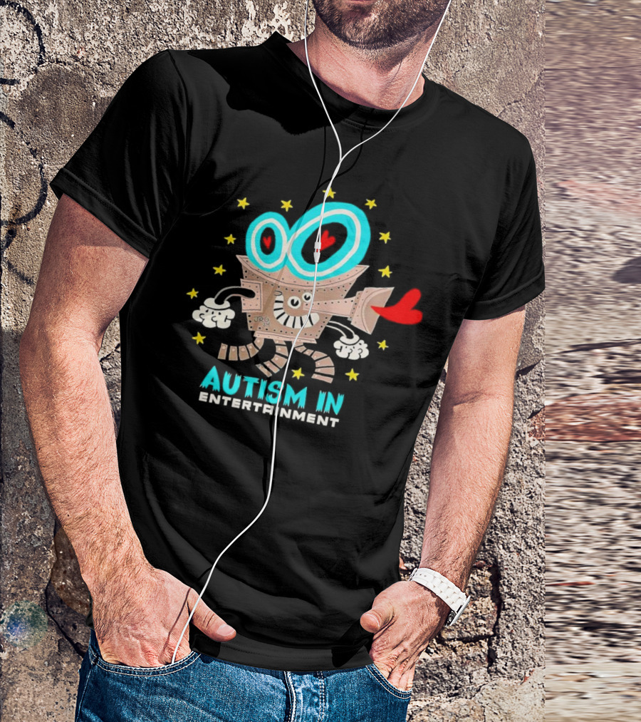 Autism In Entertainment Starry-Eyed Robot With Heart Projector T-Shirt