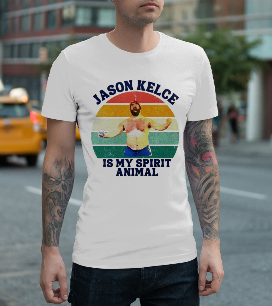 Jason Kelce Is My Spirit Animal Vintage Retro T-Shirt