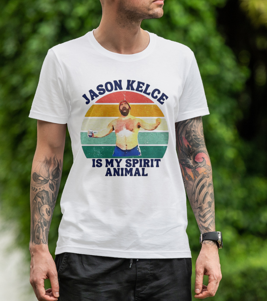 Jason Kelce Is My Spirit Animal Vintage Retro T-Shirt