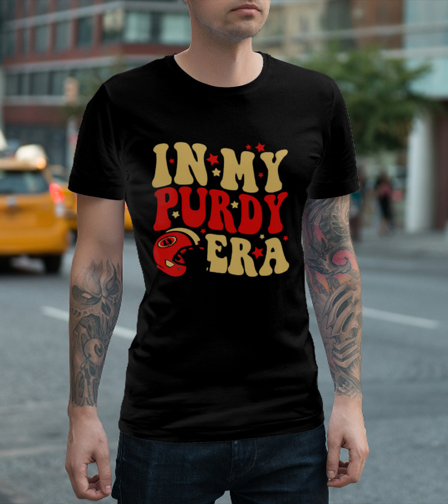 San Francisco 49ers In My Purdy Era Football Helmet Stars T-Shirt