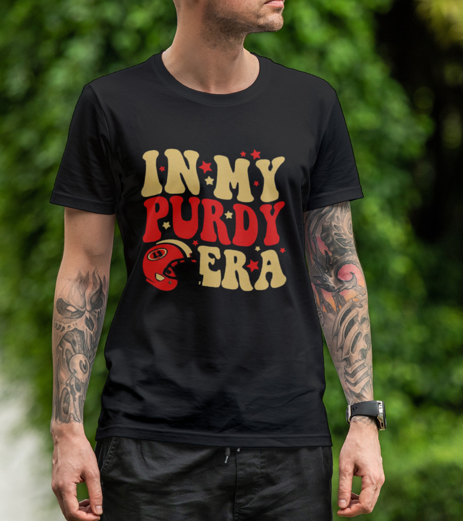 San Francisco 49ers In My Purdy Era Football Helmet Stars T-Shirt