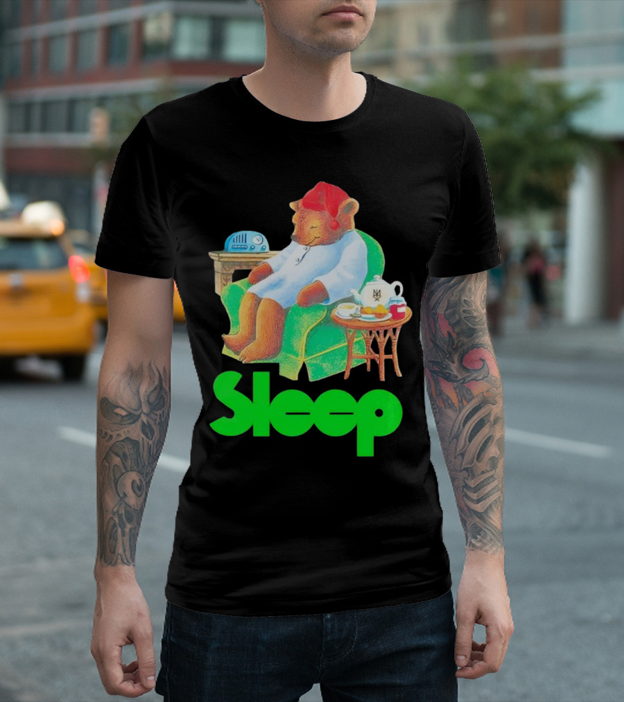 Sleep Tea Bear Radio Chair Cozy Time T-Shirt