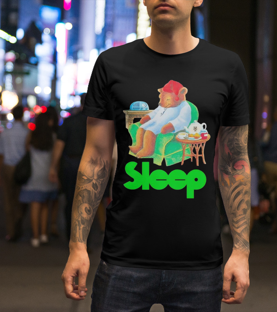 Sleep Tea Bear Radio Chair Cozy Time T-Shirt