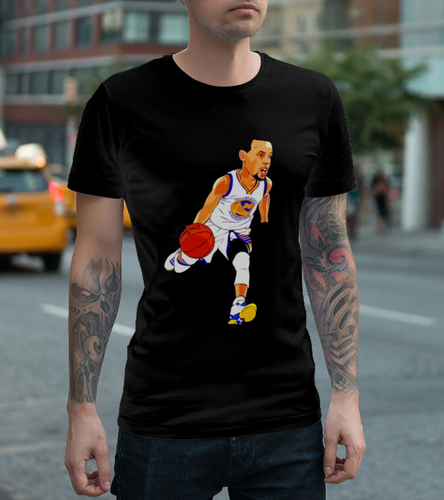 Steph Curry Oakland Basketball Cartoon Golden State Warriors T-Shirt