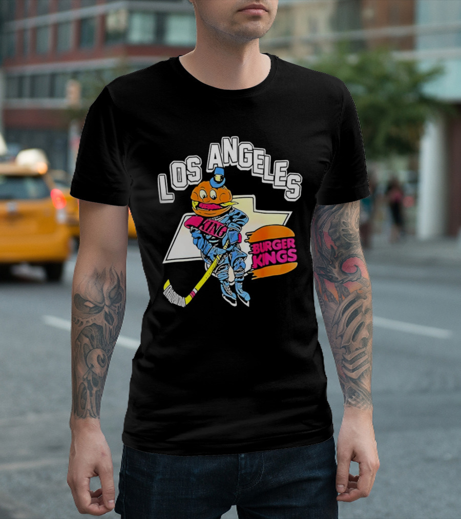 Los Angeles Burger Kings Hockey Comic Mascot T-Shirt