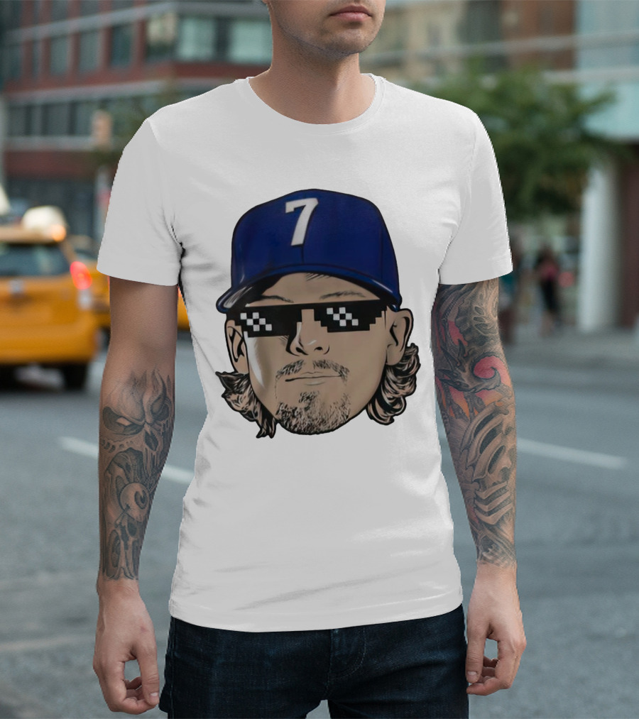 Bobby Witt Jr. Deal With It Kansas City Royals Pixelated Glasses Cap Number 7 T-Shirt