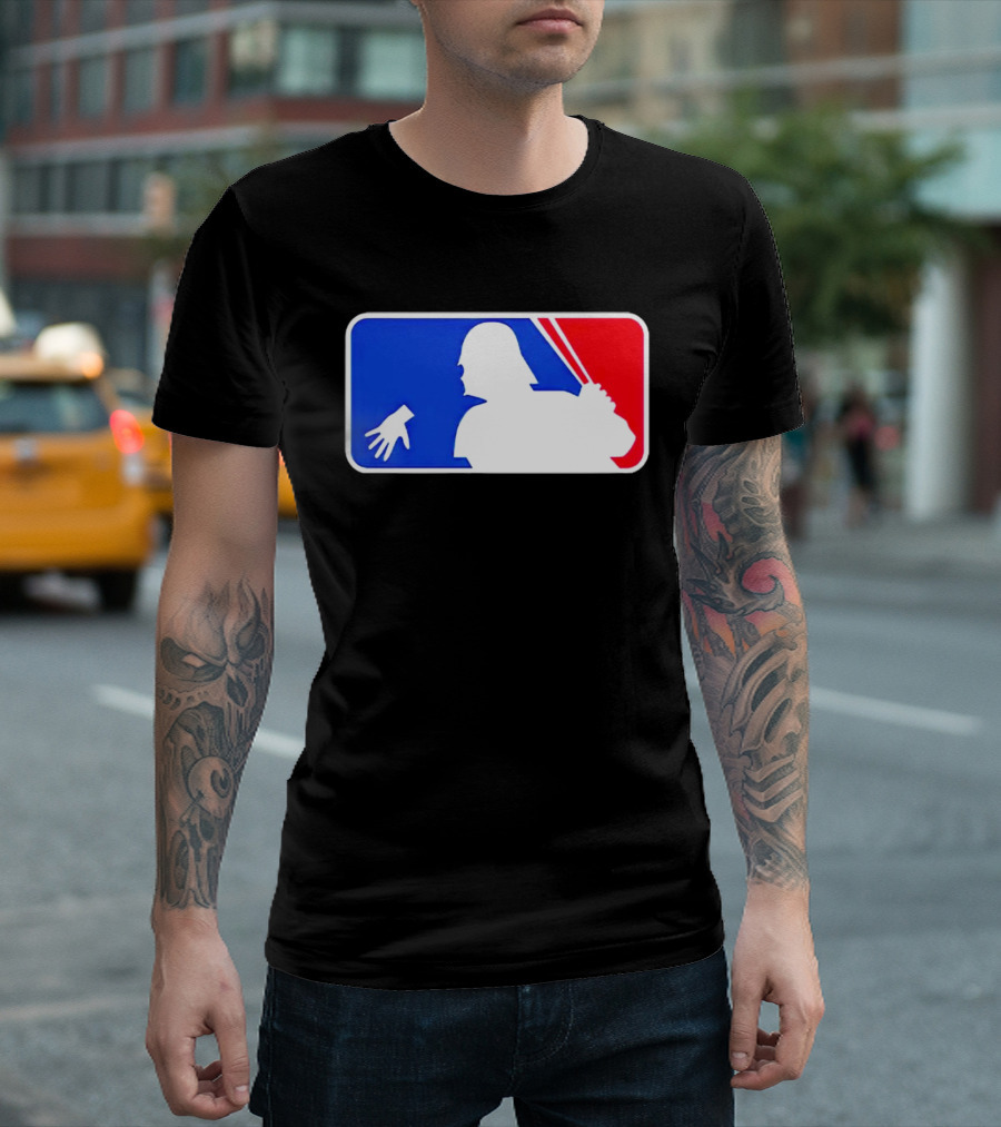 Darth Vader MLB Parody Silhouette With Baseball Bat And Hand T-Shirt