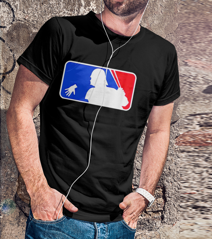 Darth Vader MLB Parody Silhouette With Baseball Bat And Hand T-Shirt
