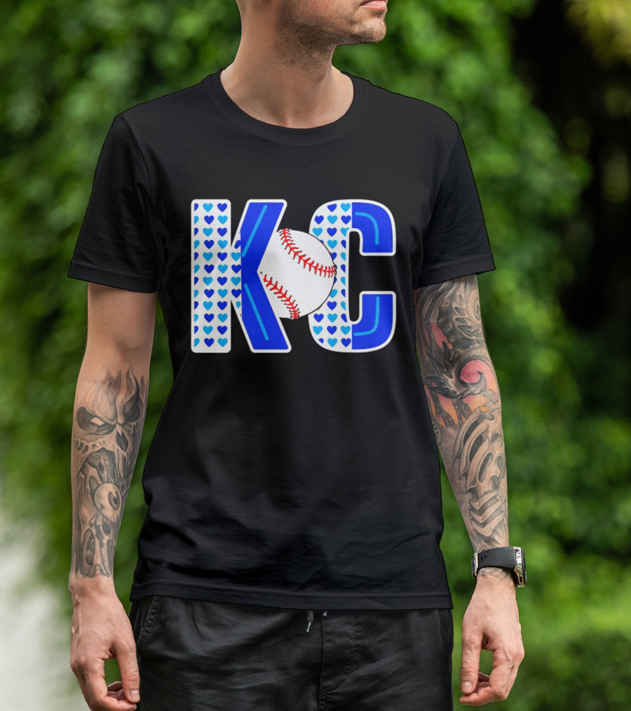KC Heart Baseball Royals MLB T-Shirt