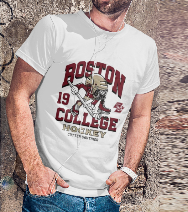 Boston College Eagles Hockey 19 Cutter Gauthier T-Shirt